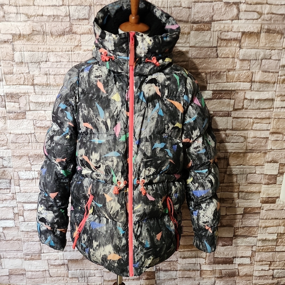 Hunter Colorful Patterned Puffer Jacket - image 1